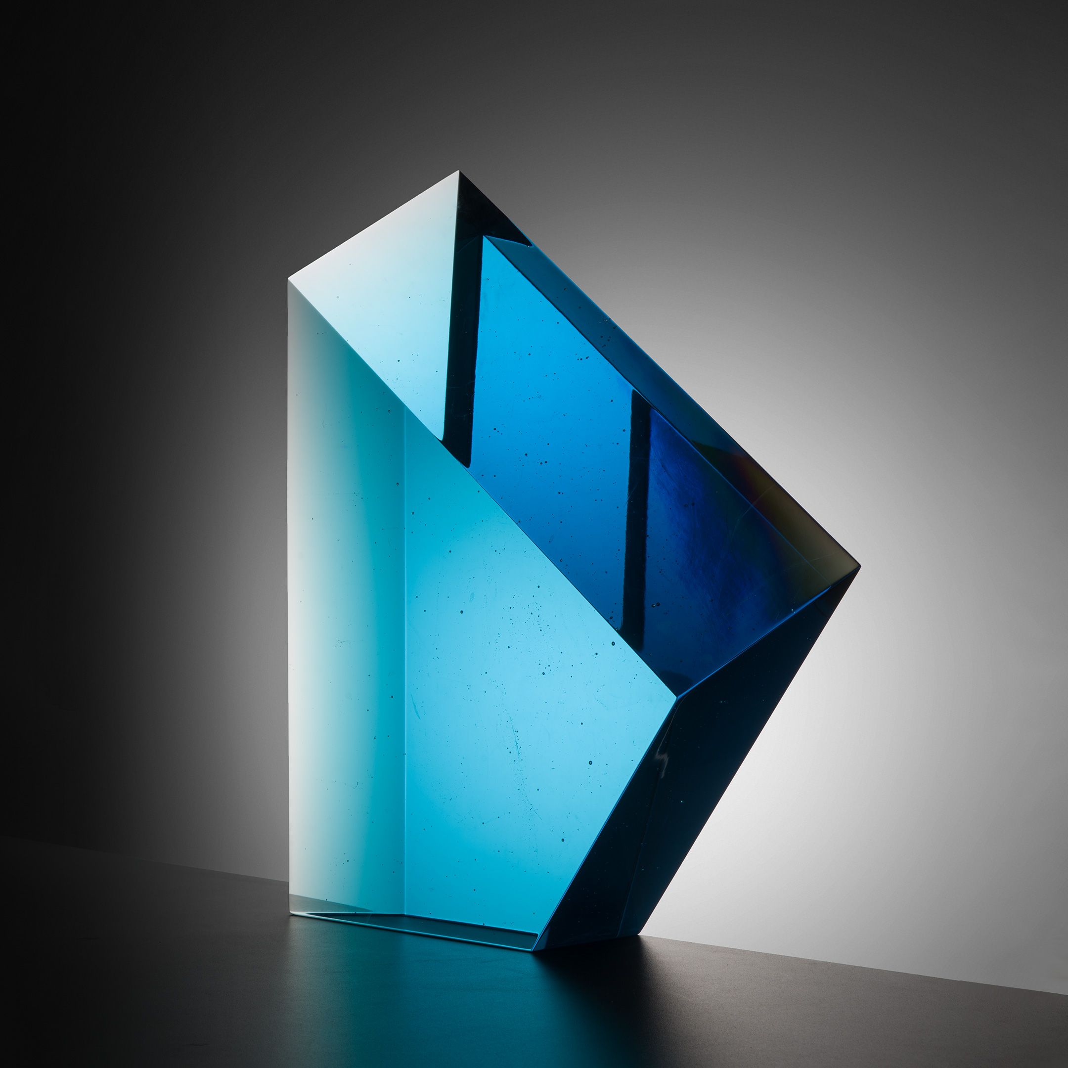 Composition of the Blue Fine Art Glass Sculpture - Bohumil Eliáš Jr.
