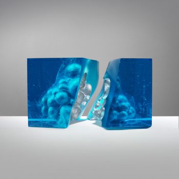 Matyas Pavlik - Glassart - Sculpture: Silver Cube